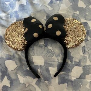 Disney Black and Gold Sequin Minnie Mouse Ears